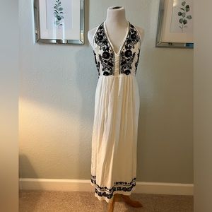 Open back halter midi dress